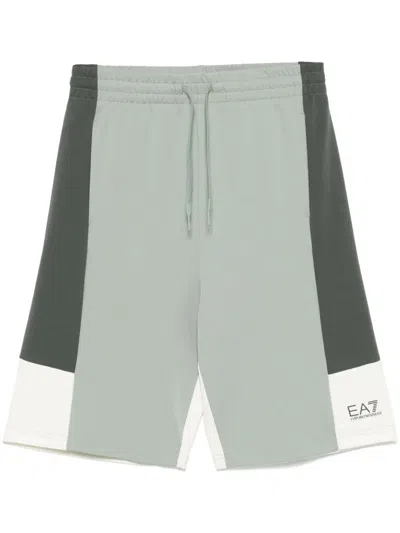 Ea7 Emporio Armani Colour-block Shorts In Gray