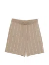 Ea7 Logo-print Shorts In Neutral