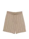 Ea7 Logo-print Shorts In Neutral