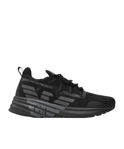 EA7 EAGLE LOGO LOW-TOP SNEAKERS