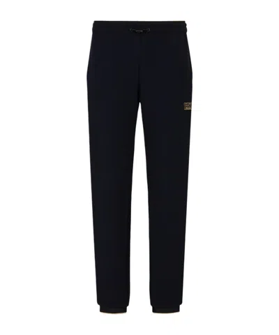 Ea7 Elastic Waist Casual Pants In Black