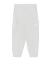 Ea7 Stretchy Polyester Blend Trousers In White