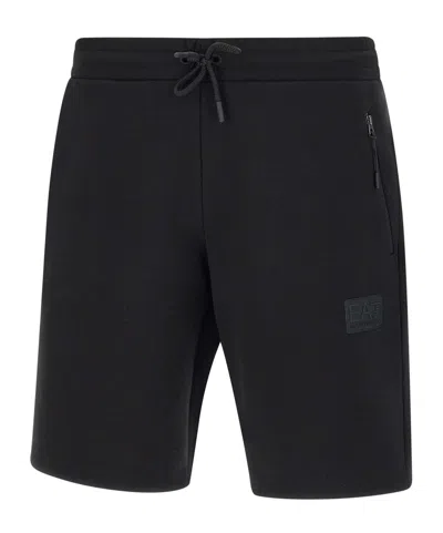 Ea7 Elastic Waist Shorts In Black