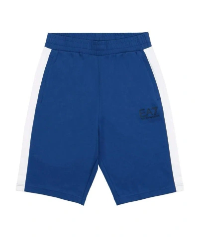 Ea7 Elastic Waist Shorts In Blue