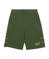 Ea7 Elastic Waist Shorts In Green