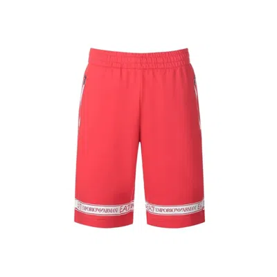 Ea7 Elastic Waist Shorts In Red