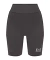 Ea7 Elastic Waist Tight Shorts In Black