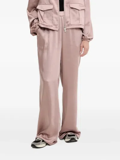 Ea7 Elasticated-waist Palazzo Pants In Pink