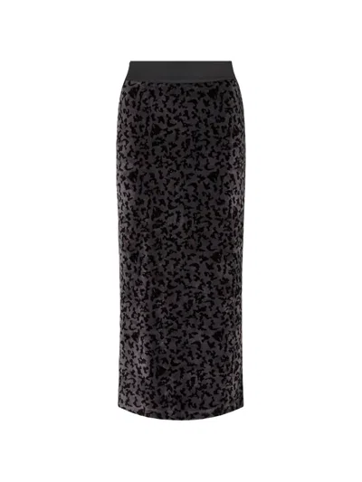 Ea7 Elasticated-waistband Skirt In Gray