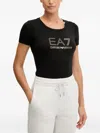Ea7 Embellished-logo T-shirt In Black