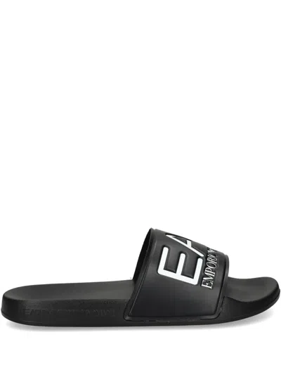 Ea7 Embossed Slides In Black