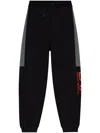 Ea7 Embroidered-logo Track Pants In Black