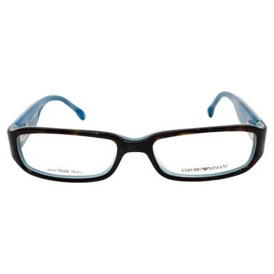 Pre-owned Ea7 Emporio Amani Blue & Tortoise Handmade Acetate Rectangular Sunglasses Circa Y2k