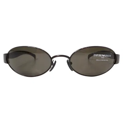 Pre-owned Ea7 Emporio Armani 1990s Sonnenbrille 087-s Oval Frame Metal Sunglasses In Black