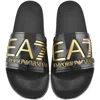 Ea7 Emporio Armani Beach Sliders Shiny Black In Black