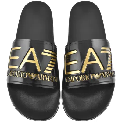 Ea7 Emporio Armani Beach Sliders Shiny Black