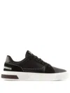 Ea7 Emporio Armani Black Trainers With Smooth And Perforated Leather In Black