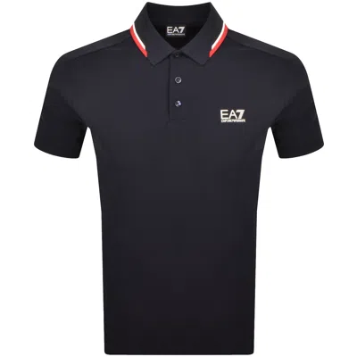 Ea7 Emporio Armani Block Polo Navy In Blue
