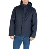 Ea7 Hooded Logo-patch Jacket In Blue