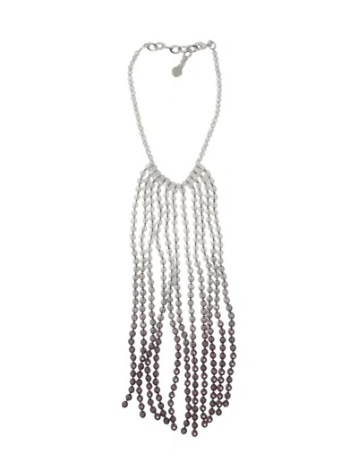 Ea7 Emporio Armani Blurred Effect Necklace In Grey