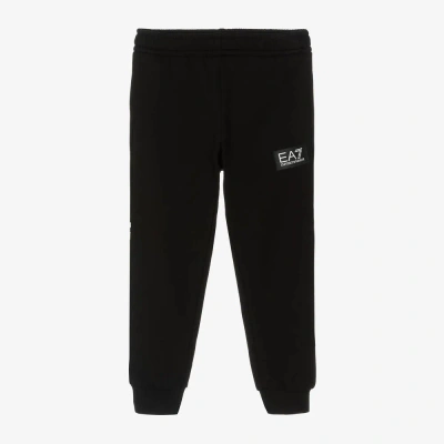 Ea7 Kids'  Emporio Armani Boys Black Cotton Monogram Joggers