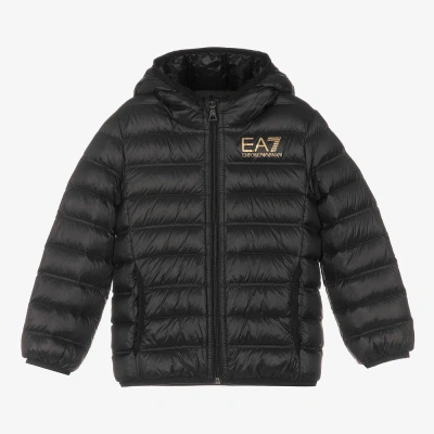 Ea7 Kids'  Emporio Armani Boys Black Packable Puffer Jacket