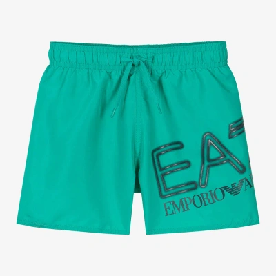 Ea7 Kids'  Emporio Armani Boys Green Swim Shorts