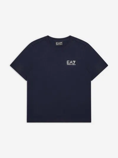 Ea7 Kids'  Emporio Armani Boys Logo T-shirt In Blue