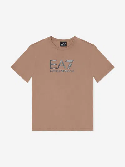 Ea7 Babies'  Emporio Armani Boys Logo T-shirt In Brown