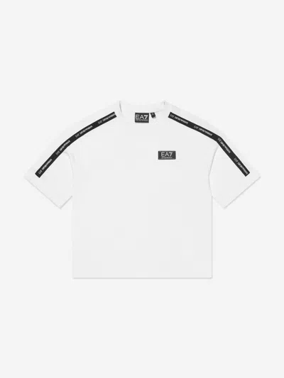 Ea7 Kids'  Emporio Armani Boys Logo T-shirt In White