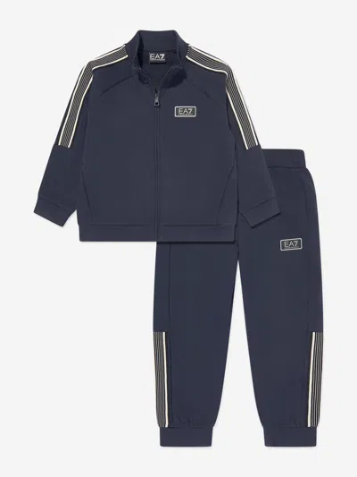 Ea7 Kids'  Emporio Armani Boys Logo Tracksuit In Blue