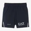Ea7 Emporio Armani Boys Navy Blue Ventus7 Sports Shorts In Blue