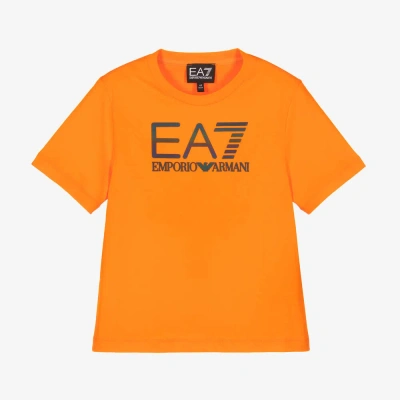 Ea7 Babies'  Emporio Armani Boys Orange Cotton  T-shirt