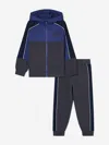 Ea7 Emporio Armani Boys Train Athletic Colourblock Tracksuit In Multi