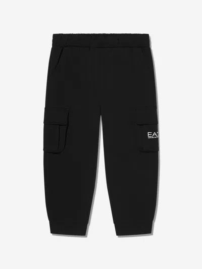 Ea7 Babies'  Emporio Armani Boys Train Core Id Cargo Trousers In Black