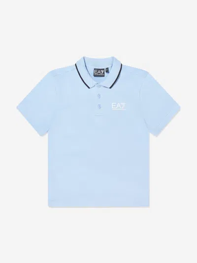 Ea7 Kids'  Emporio Armani Boys Train Core Id Polo Shirt In Blue