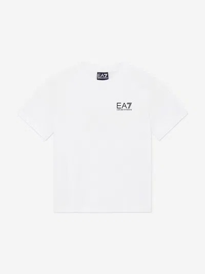 Ea7 Kids'  Emporio Armani Boys Train Core Id T-shirt In White