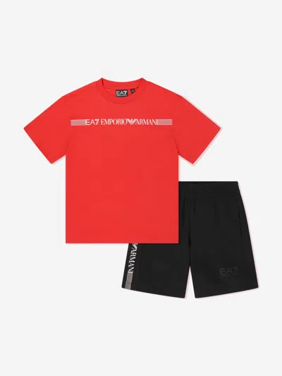 Ea7 Babies'  Emporio Armani Boys Train Logo Short Set In Multi