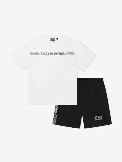 Ea7 Babies'  Emporio Armani Boys Train Logo Short Set In Multi