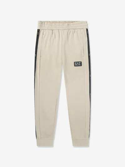 Ea7 Kids'  Emporio Armani Boys Train Logo Tape Joggers In Neutral