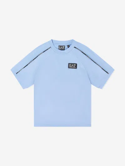 Ea7 Babies'  Emporio Armani Boys Train Logo Tape T-shirt In Blue