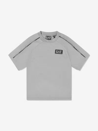 Ea7 Babies'  Emporio Armani Boys Train Logo Tape T-shirt In Gray