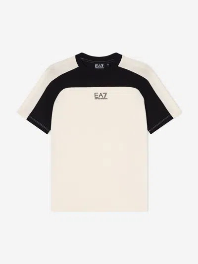 Ea7 Babies'  Emporio Armani Boys Train Summer Block T-shirt In Neutral