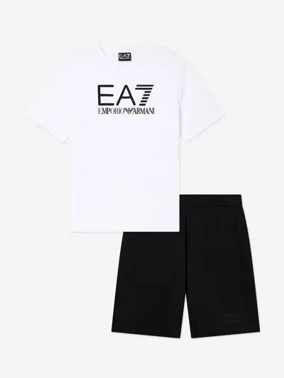 Ea7 Babies'  Emporio Armani Boys Train Visibility Short Set In Multi