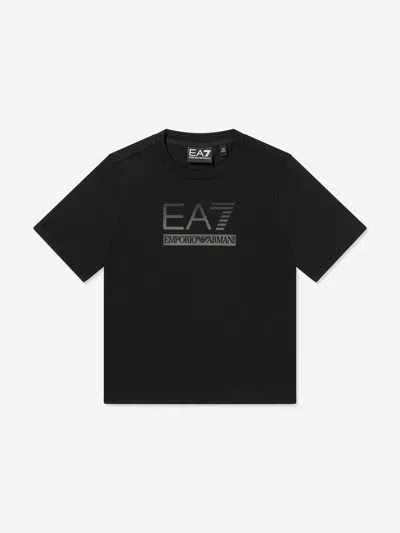 Ea7 Babies'  Emporio Armani Boys Train Visibility T-shirt In Black