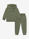 Ea7 Emporio Armani Boys Train Visibility Tracksuit In Green
