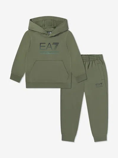 Ea7 Kids'  Emporio Armani Boys Train Visibility Tracksuit In Green