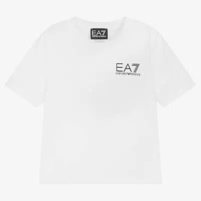 Ea7 Babies'  Emporio Armani Boys White  Cotton T-shirt