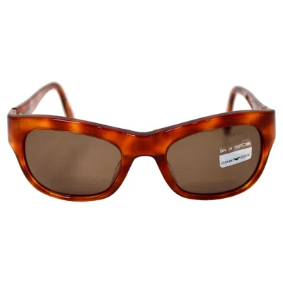 Pre-owned Ea7 Emporio Armani Brown Tortoise Acetate Wayfarer Sunglasses Circa 1990s