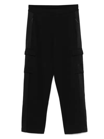 Ea7 Emporio Armani Cargo Cotton Blend Trousers In Black